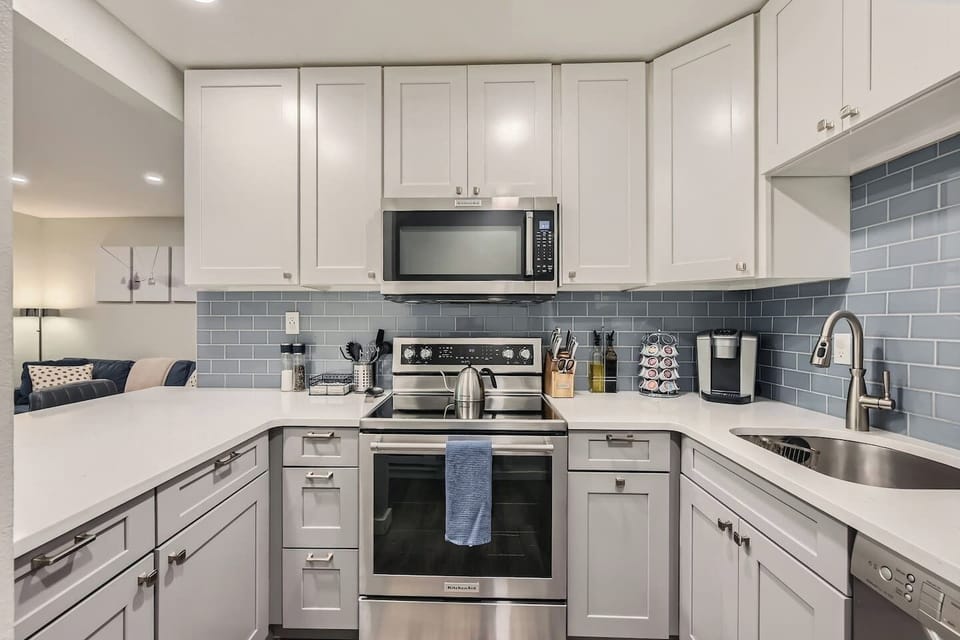 Stocked Kitchen with many small appliances