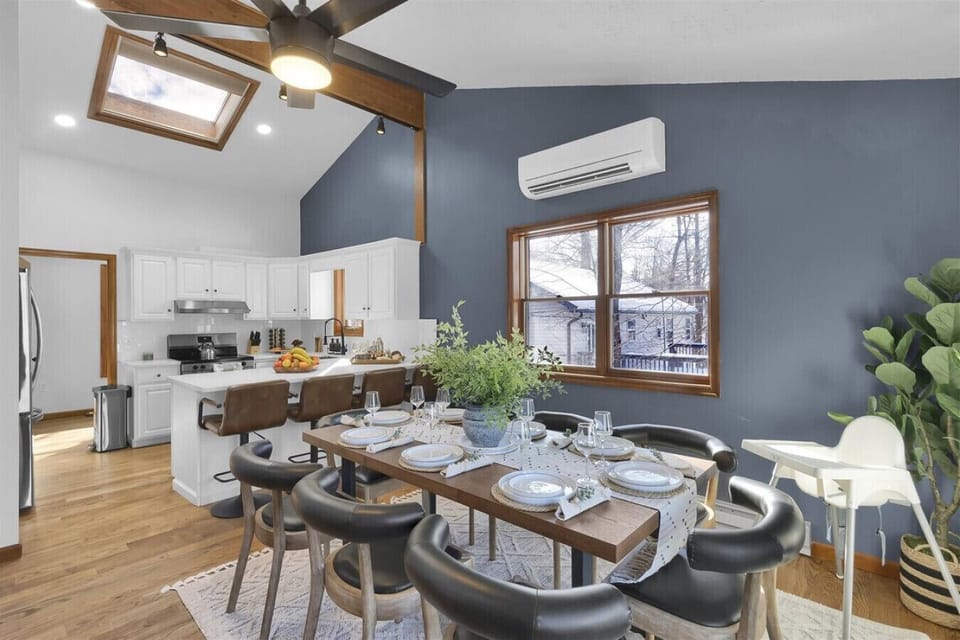 Gather around the large dining table—perfect for family meals and shared moments.