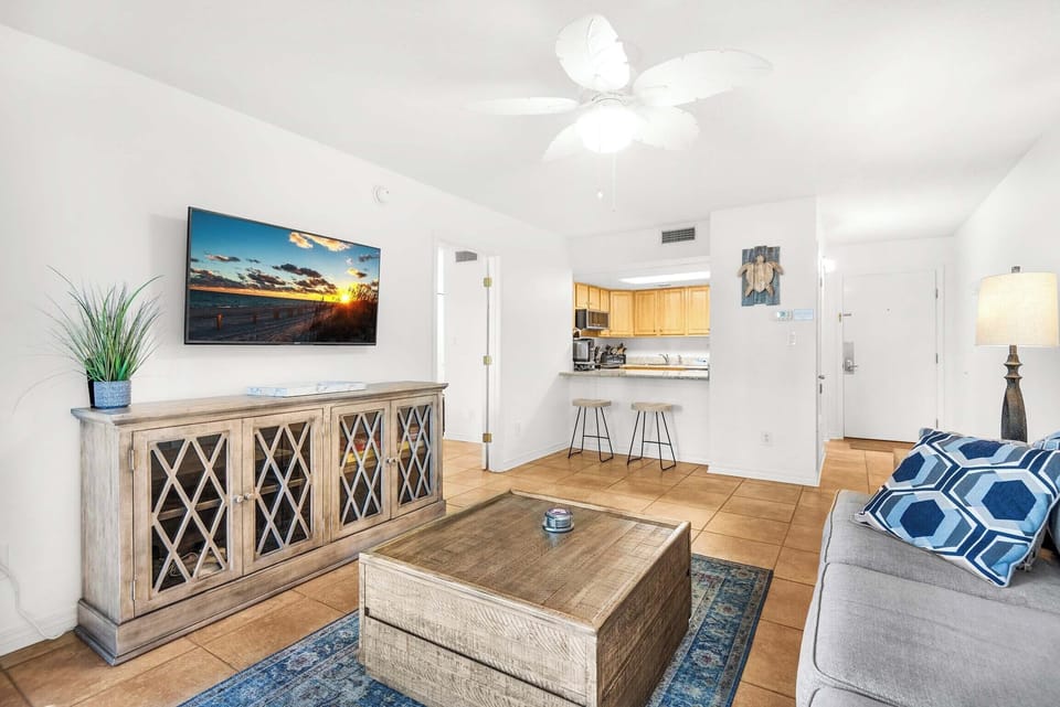 Relax with a movie on the large flat-screen TV