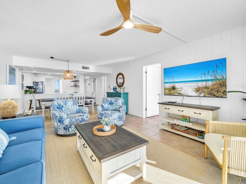 Living room with flat screen