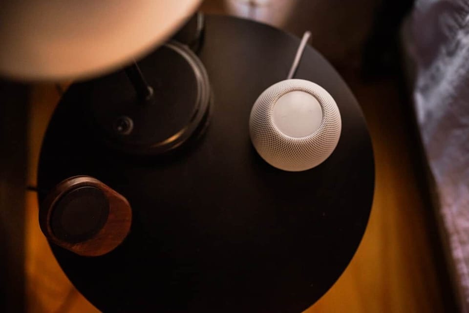 Primary bedroom Apple HomePod Mini - set the mood, just ask Siri :)