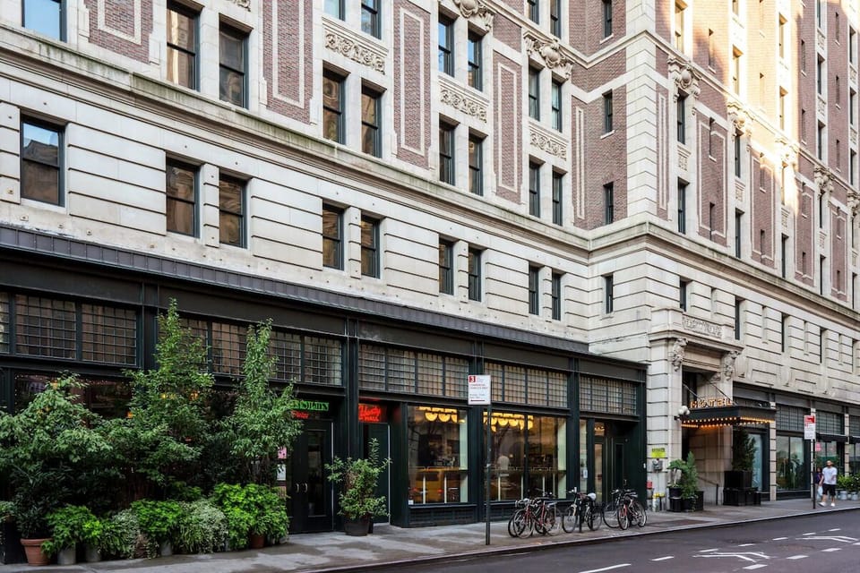 Step into the neighborhood vibe with classic city architecture.