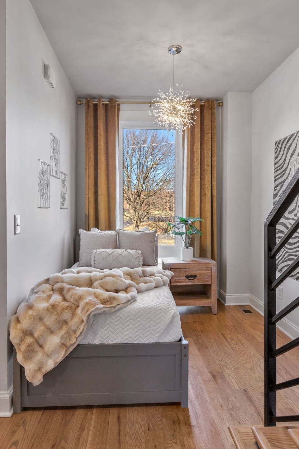 Extra sleeping space just off the living room. Half bath just steps away.