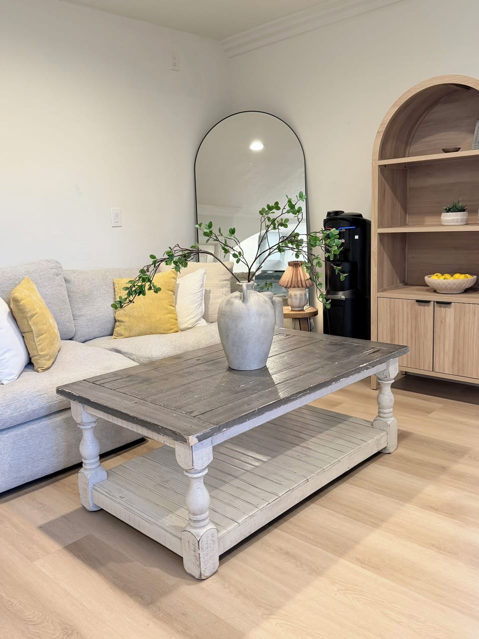 Living area with super comfortable over sized couch