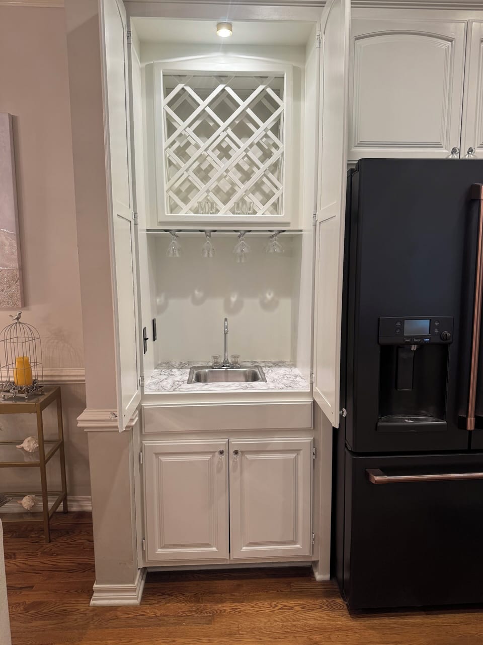 Wine cabinet and sink