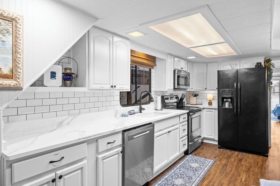Cook a full dinner in your own galley with full size appliances!