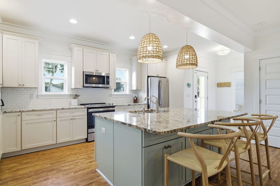 Kitchen and dining space designed for shared meals and group gatherings