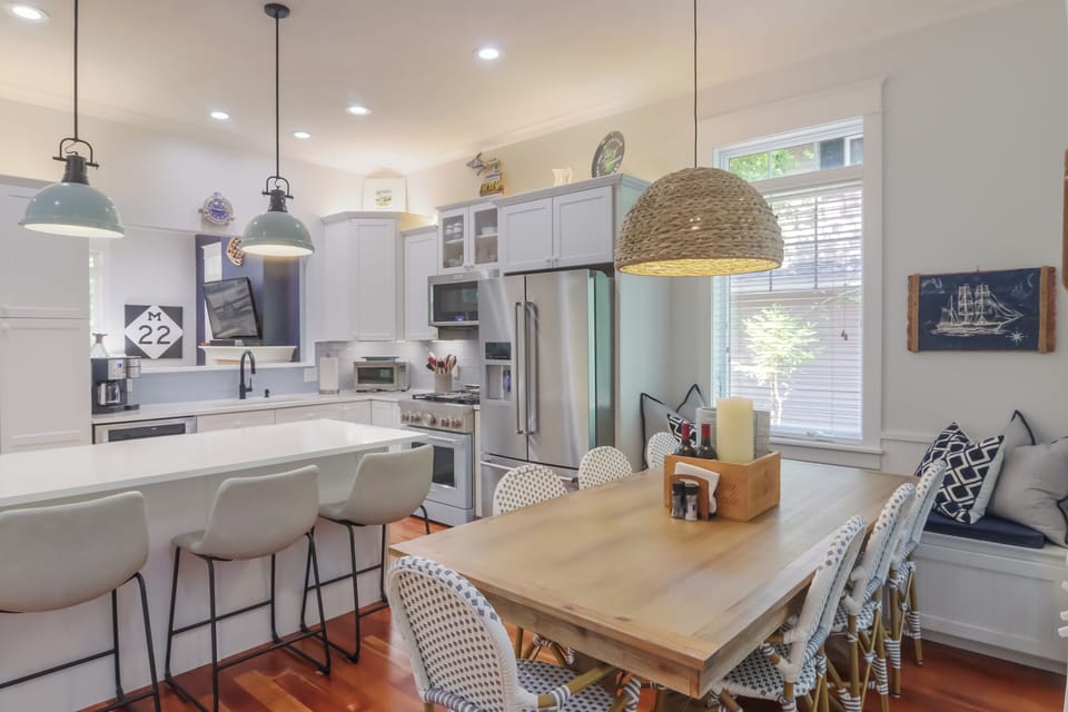 Comfortable seating for at 12+, the dining area is great for eating, games, etc.