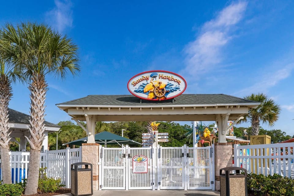 Welcoming gated entrance to your tropical vacation retreat