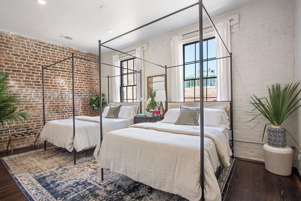 Unit B | Bedroom 4 | Two Queen Beds | Ensuite Full Bathroom | Premium Casper / Tempur-Pedic–Quality Mattresses