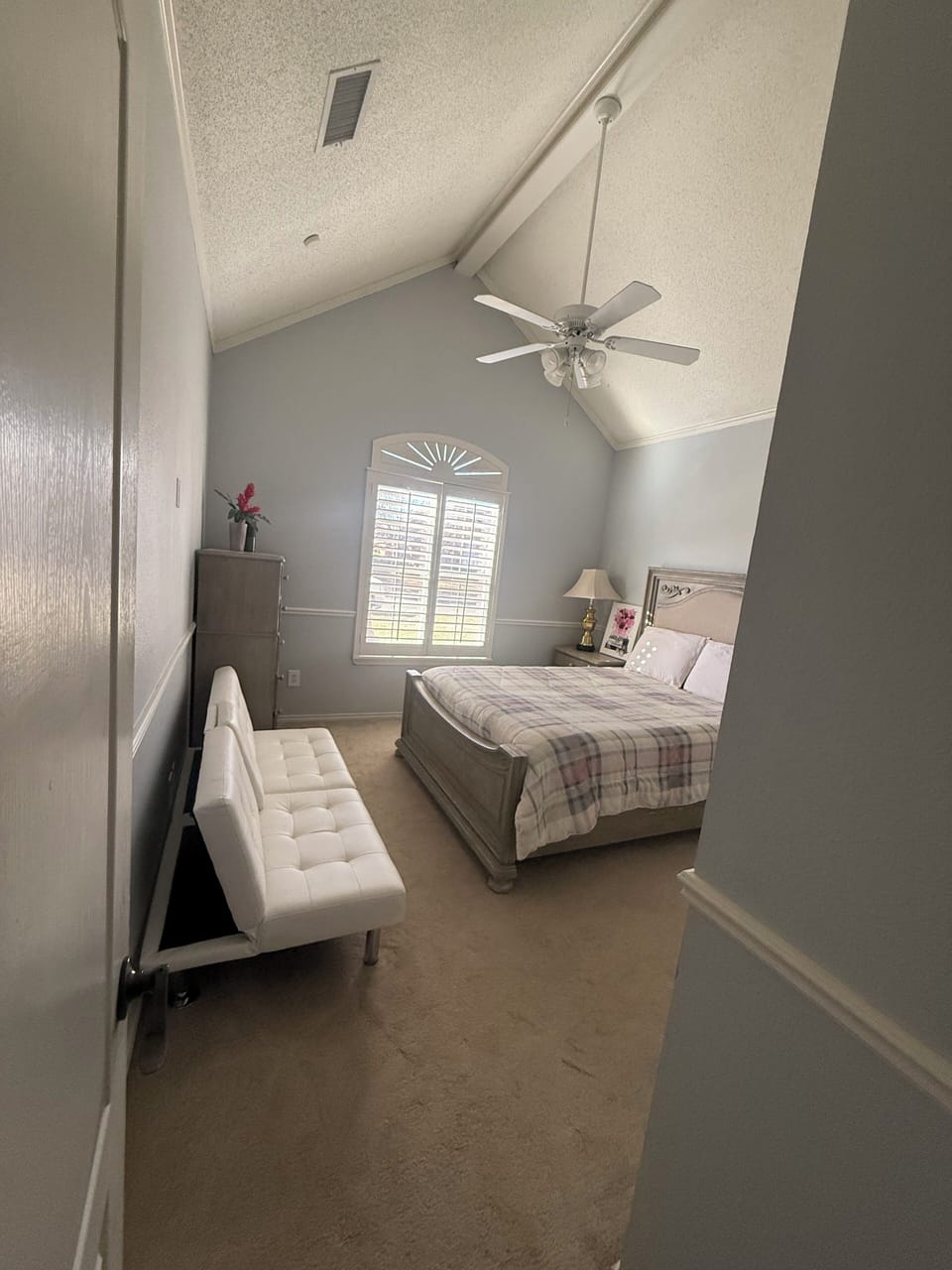 Queen side bedroom one  view with pull out sofa