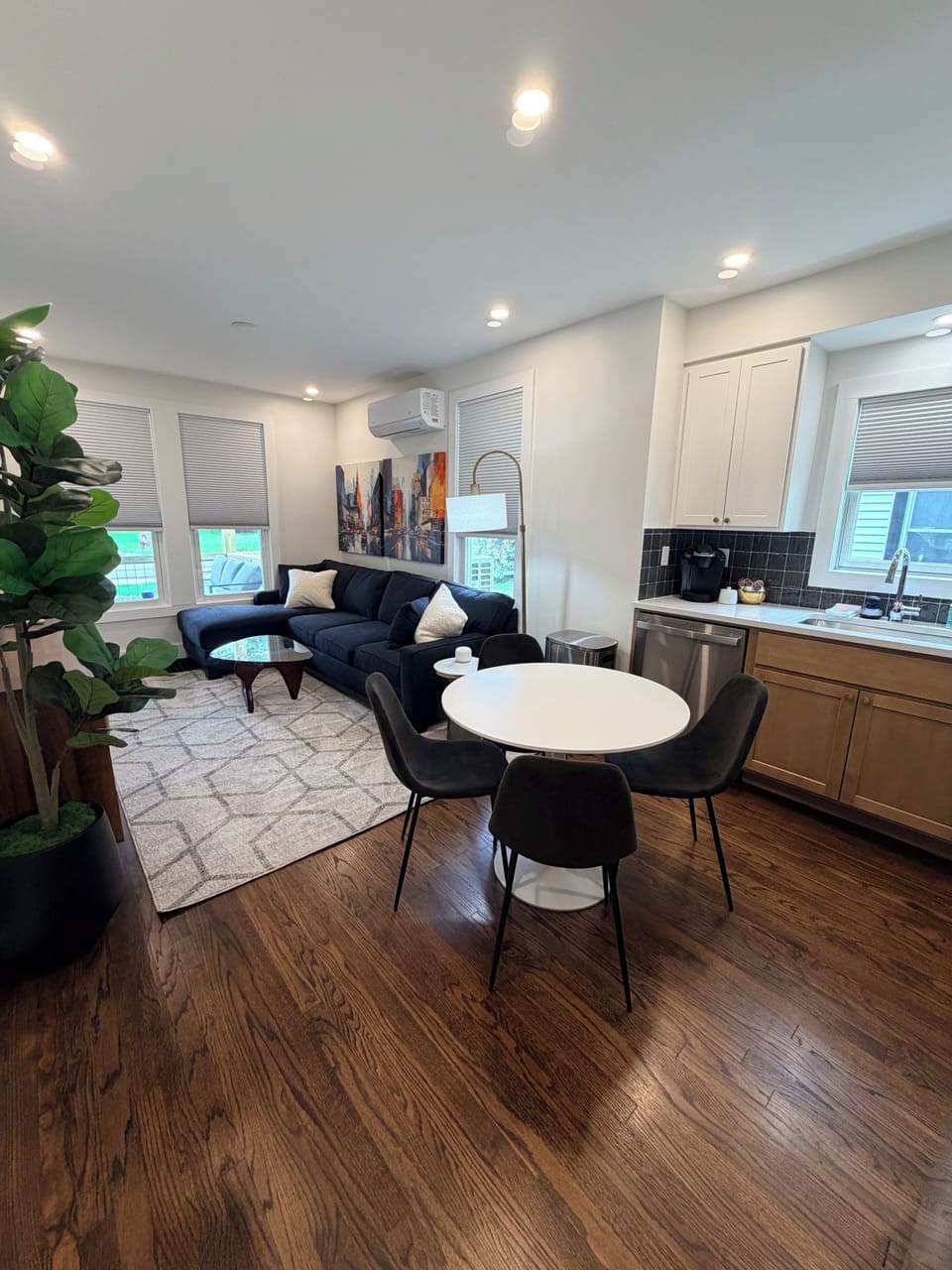 Looking into dining and living space