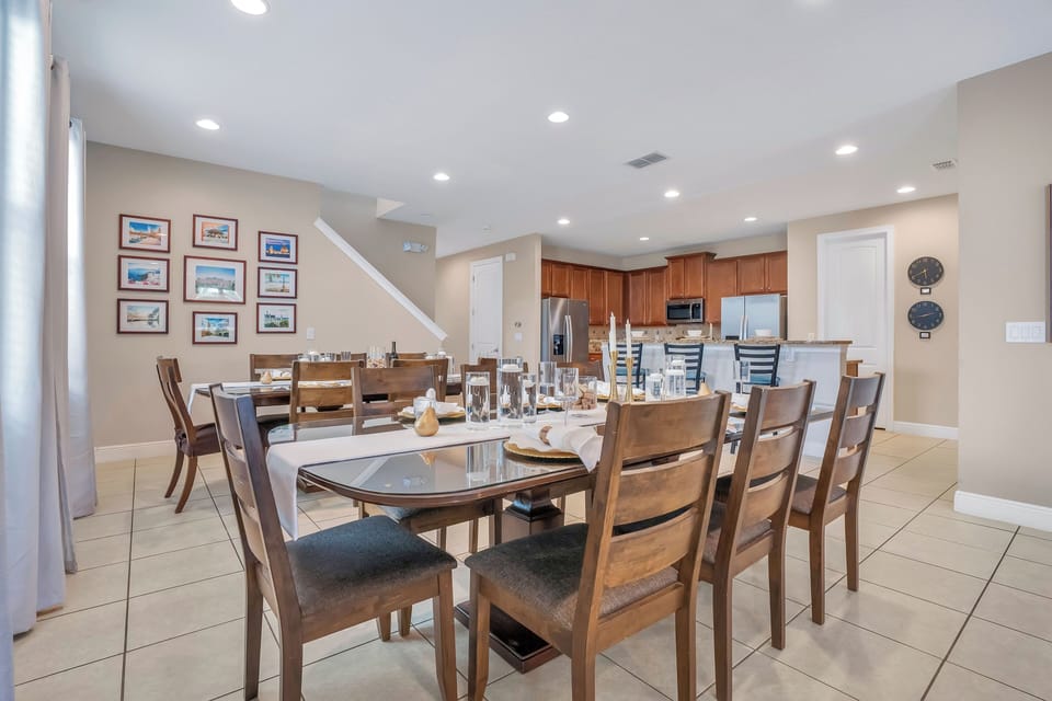 Open dining space flows seamlessly into kitchen & living areas for easy entertaining