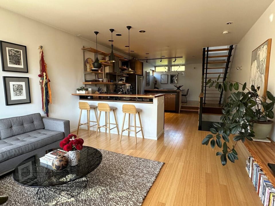 Living/kitchen/dining open floor plan