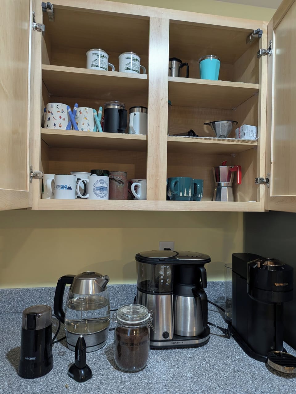 Coffee your way - Nespresso, Bonavita Machine, French Press, Pour Over, etc.!