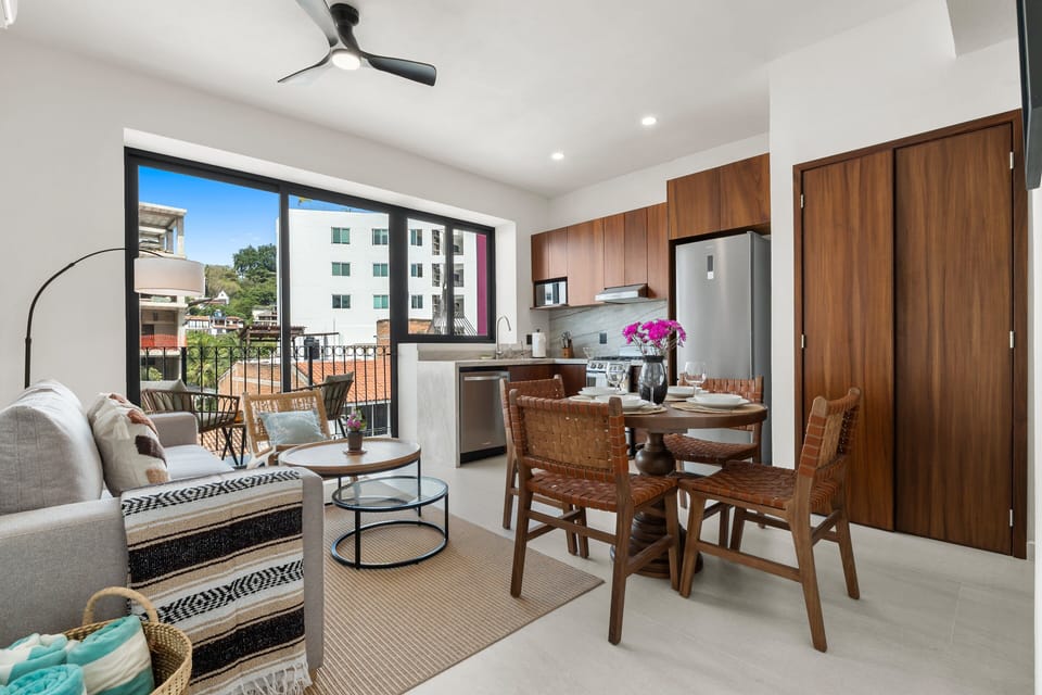 Shared Area: Living Room, Dining Table, Kitchen, Laundry & Balcony