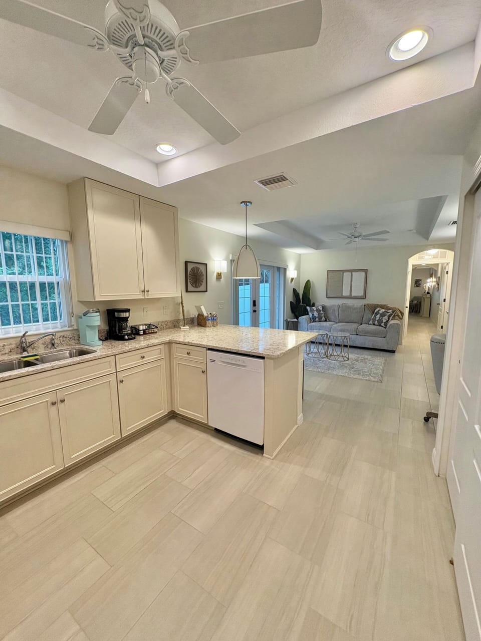 Open concept kitchen/living space