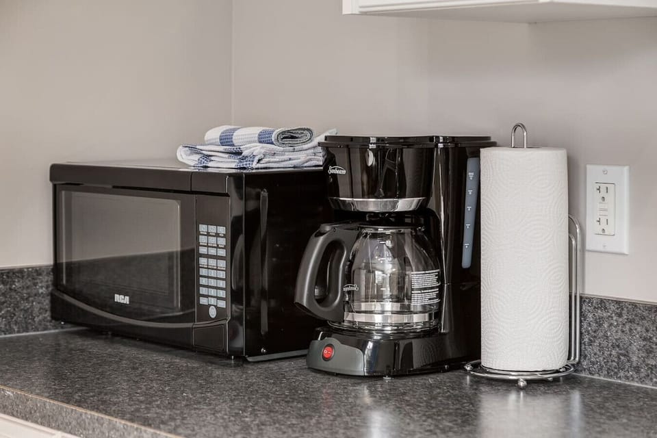 Cooking basics including microwave and coffee maker