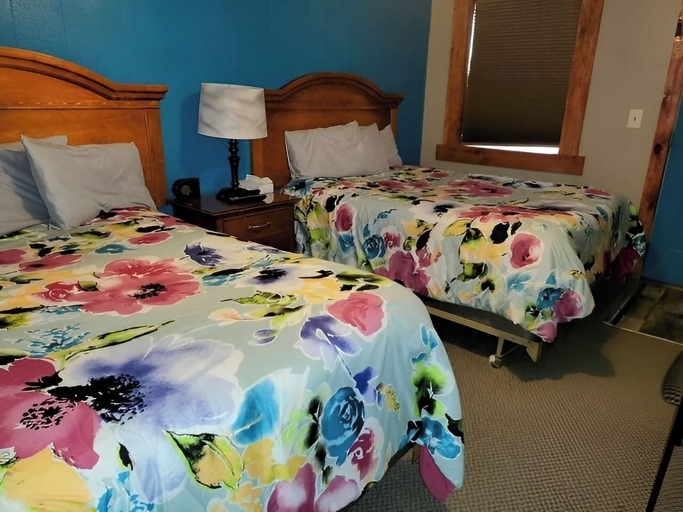 Stretch out on plush bedding and settle in for rest.