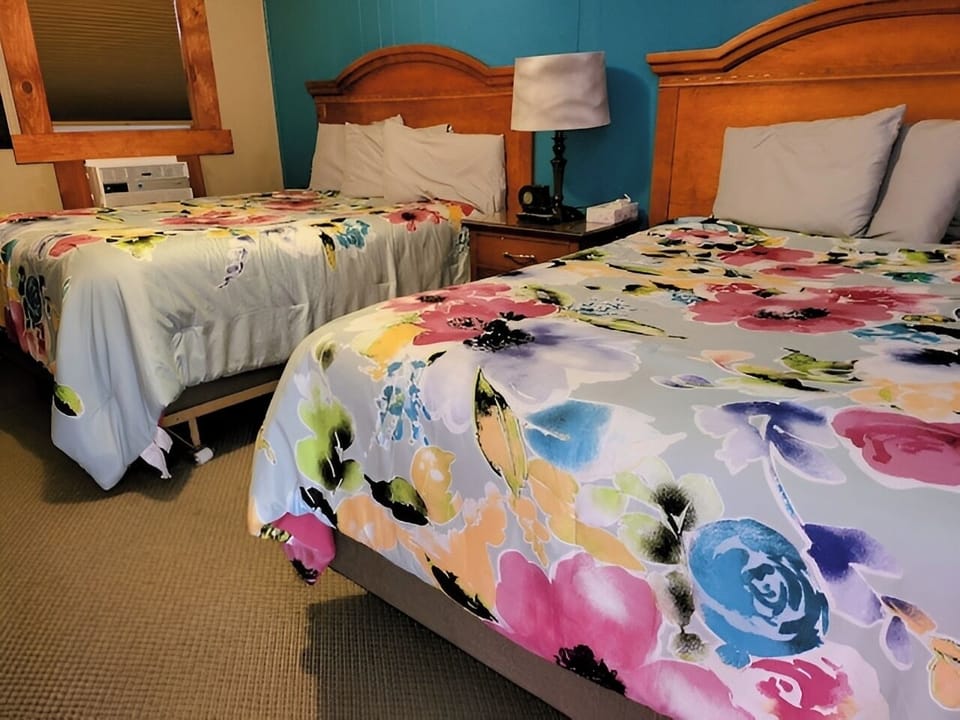 Sink into vibrant bedding and drift off in comfort.