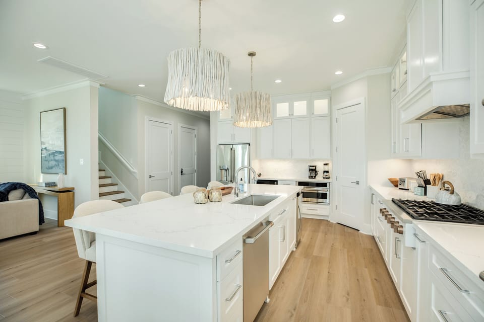 Fully equipped kitchen with stainless steel appliances