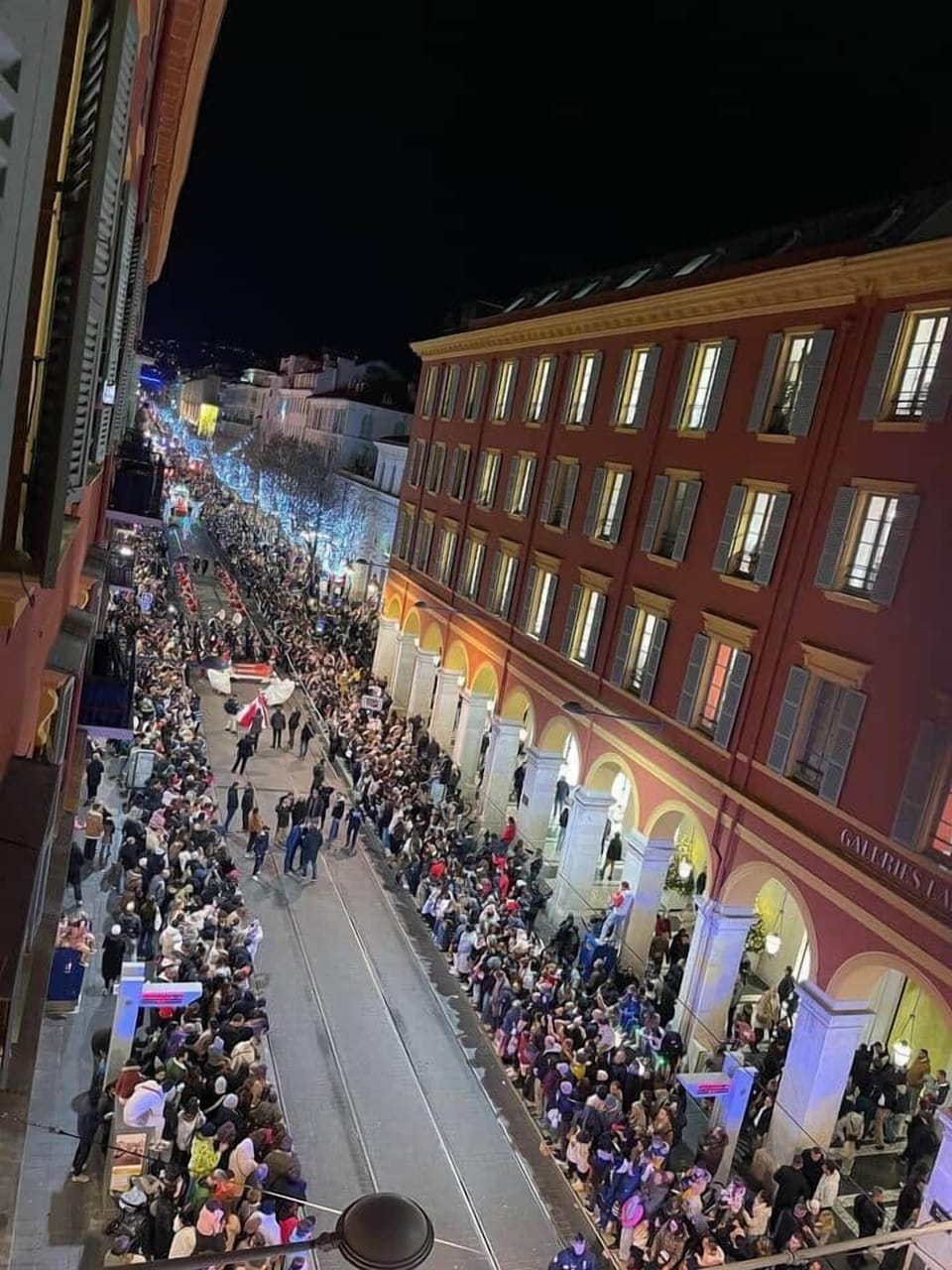 Place Massena at night