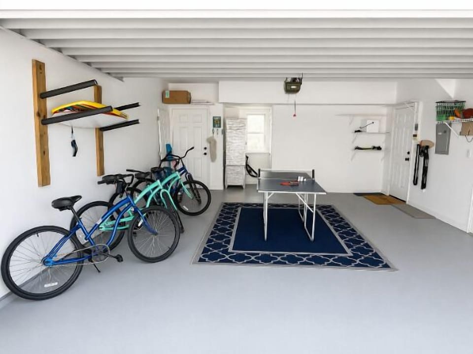 Garage ping pong table for extra fun