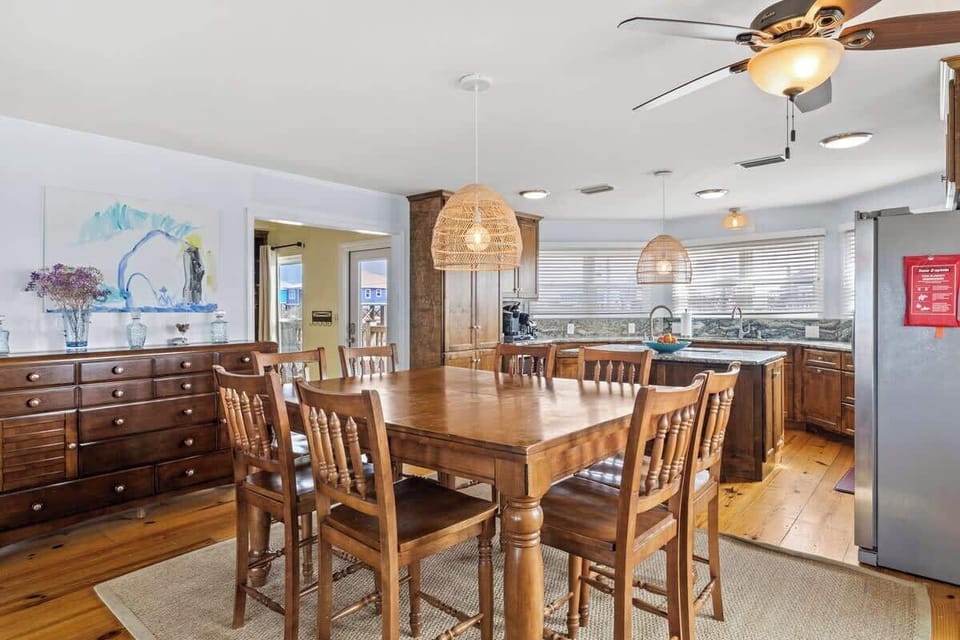 Big meals, quick bites, and intimate sips—this kitchen has it all! From the spacious 8-seater dining table to the casual island seating and charming bistro set, every spot is perfect for a delicious moment #FeastAndRelax