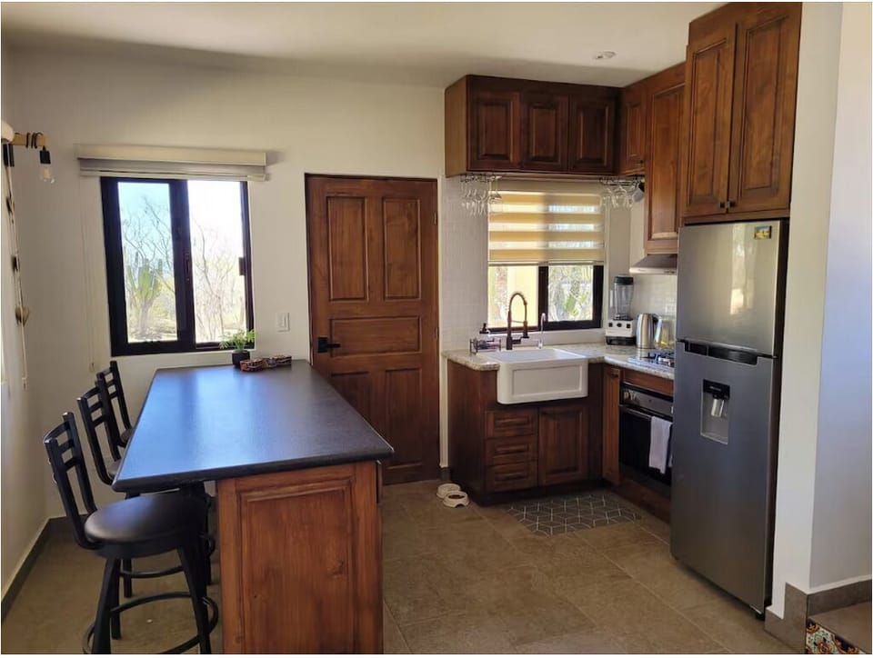 Kitchen with eating area.