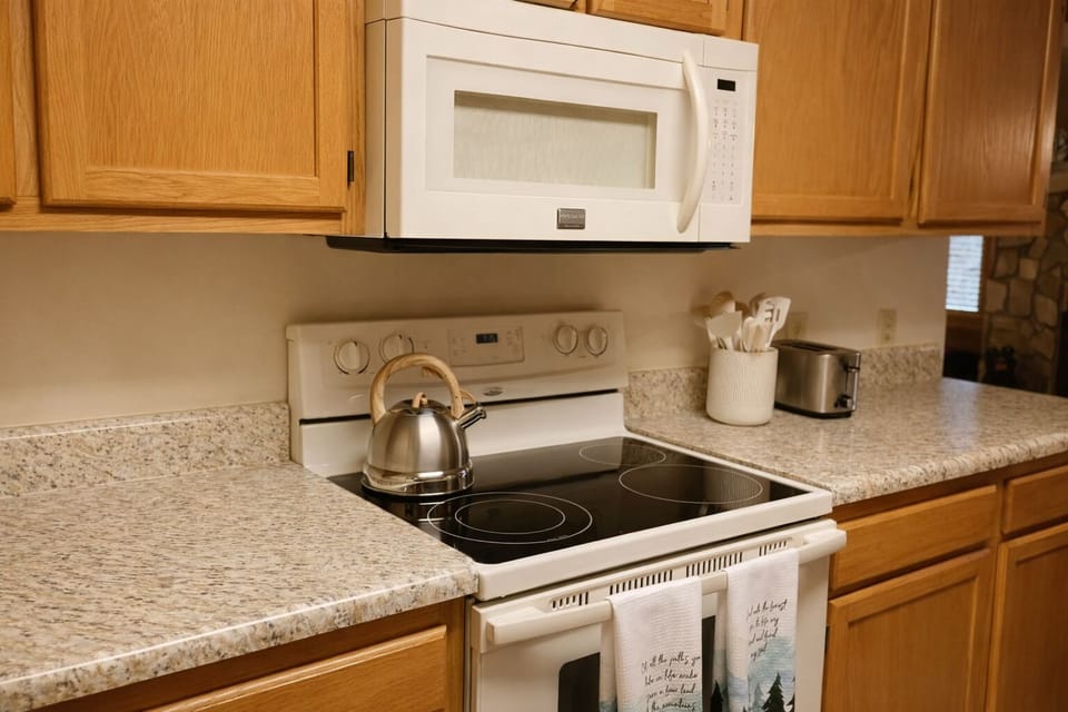 Electric stove top and oven, microwave