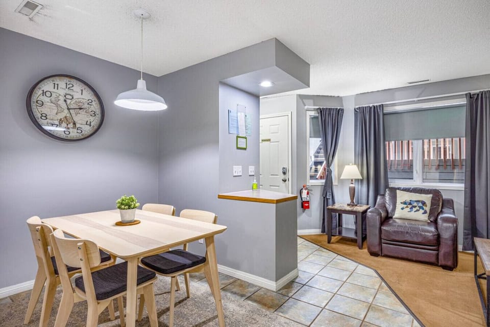 View of dining room and living room.