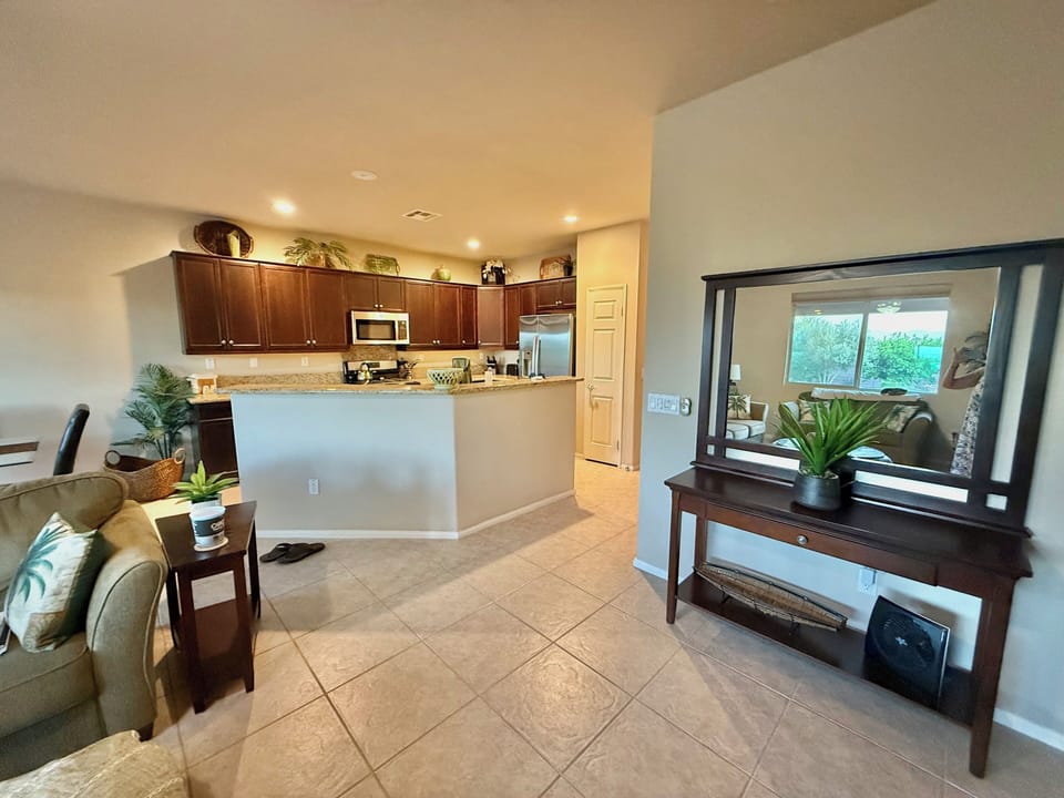 Looking from living room into kitchen.