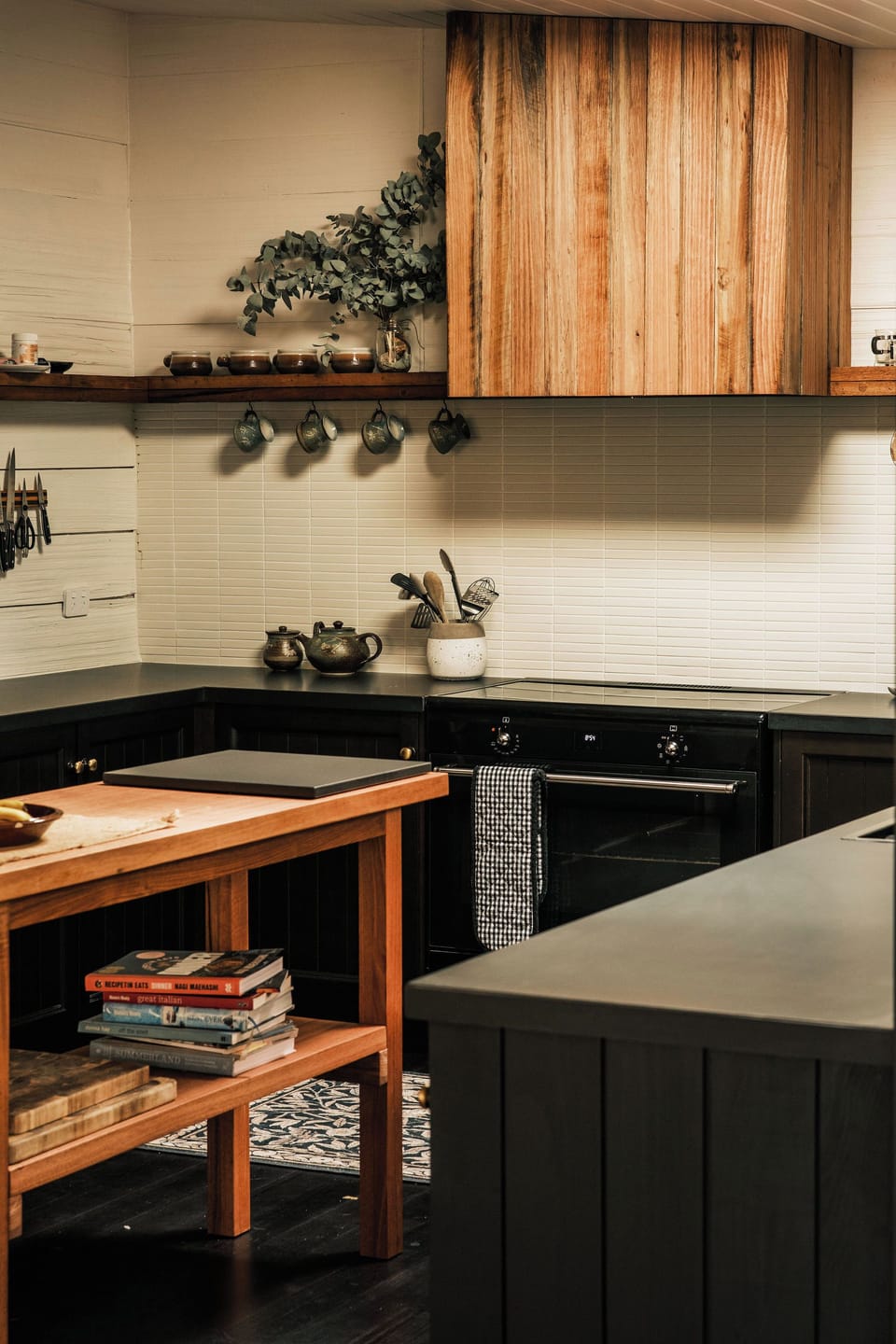 large oven, full-sized fridge, microwave, kettle, toaster and appliances 