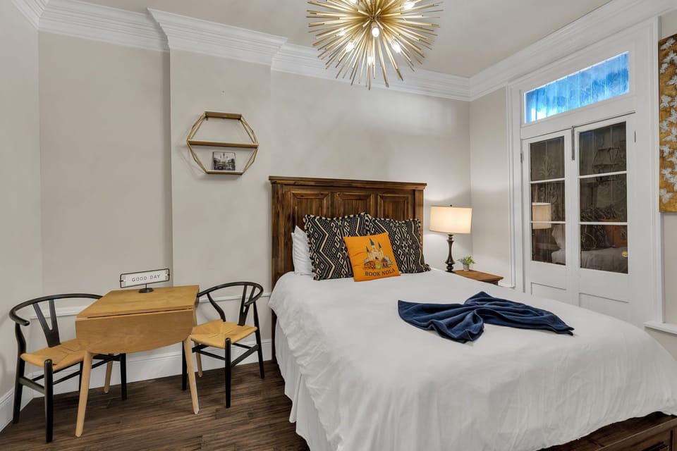 Rest easy in crisp linens and warm lighting