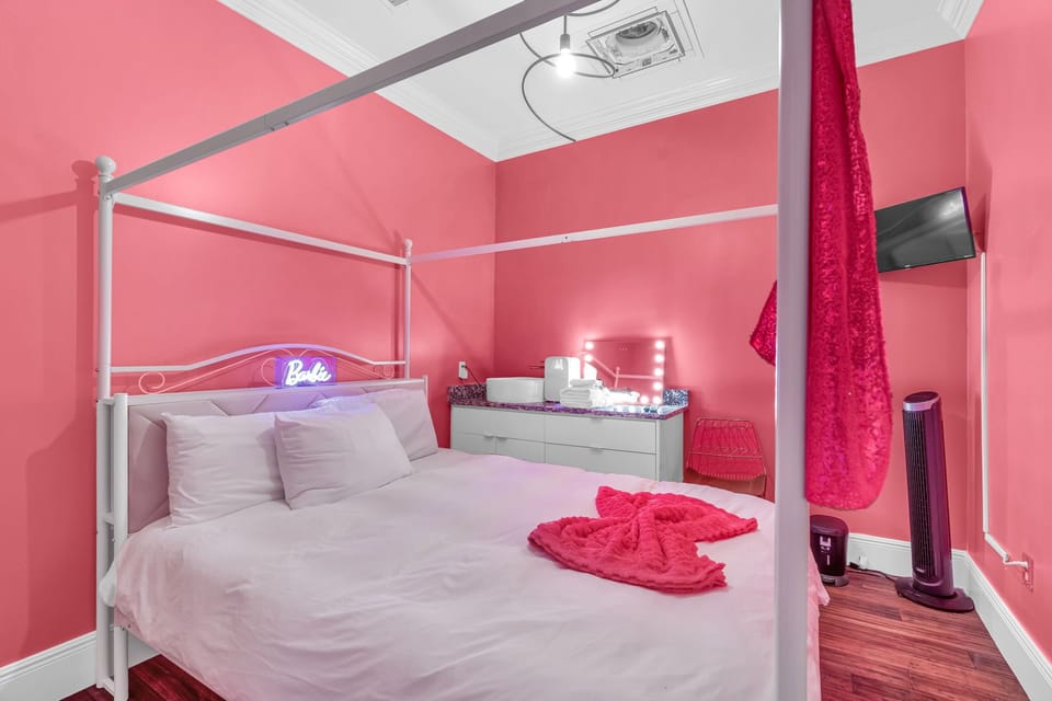 Statement bedroom with vibrant design details