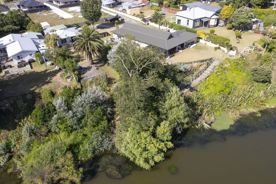 Full aerial views of the property and the surrounding area