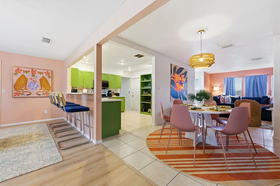 Enjoy seamless flow between the kitchen, dining, and living areas—perfect for group gatherings, cozy evenings, or just stretching out in style.