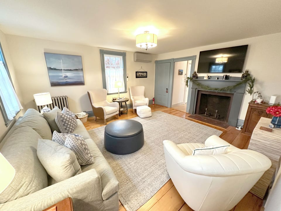 Faux fireplace and smart tv
