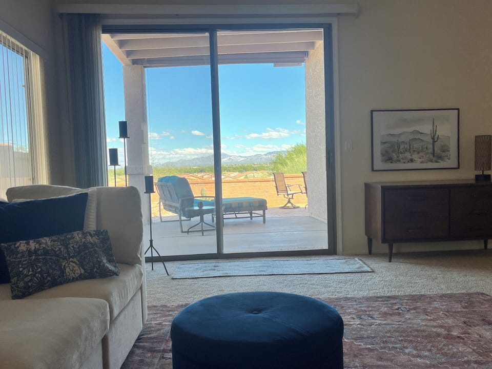 View from the living room seating area