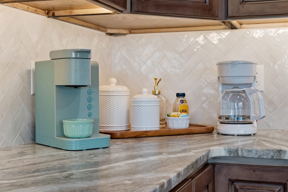 Thoughtfully set up for your stay, this inviting coffee corner makes mornings feel relaxed and right at home.