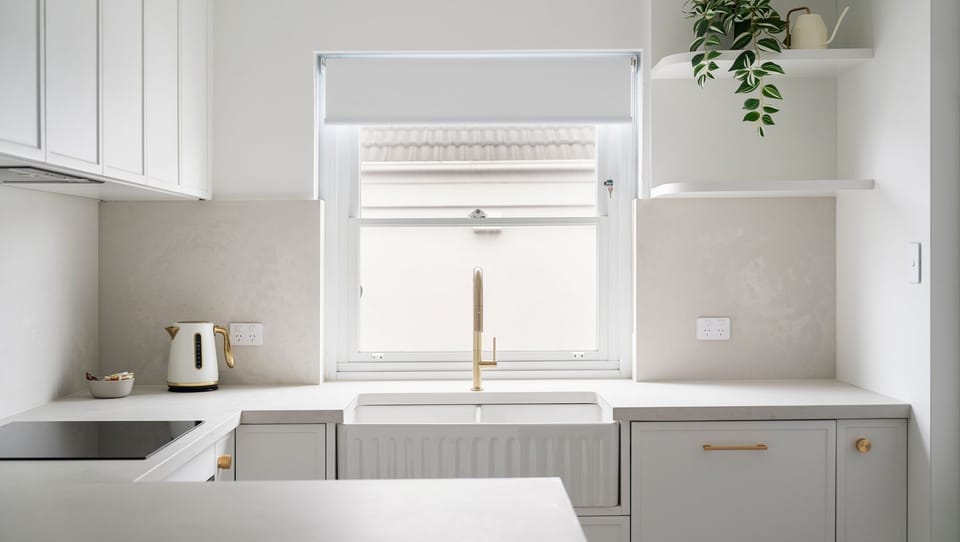 Modern kitchen with ample bench space and storage