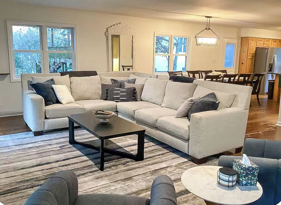 Family room with ample seating.
