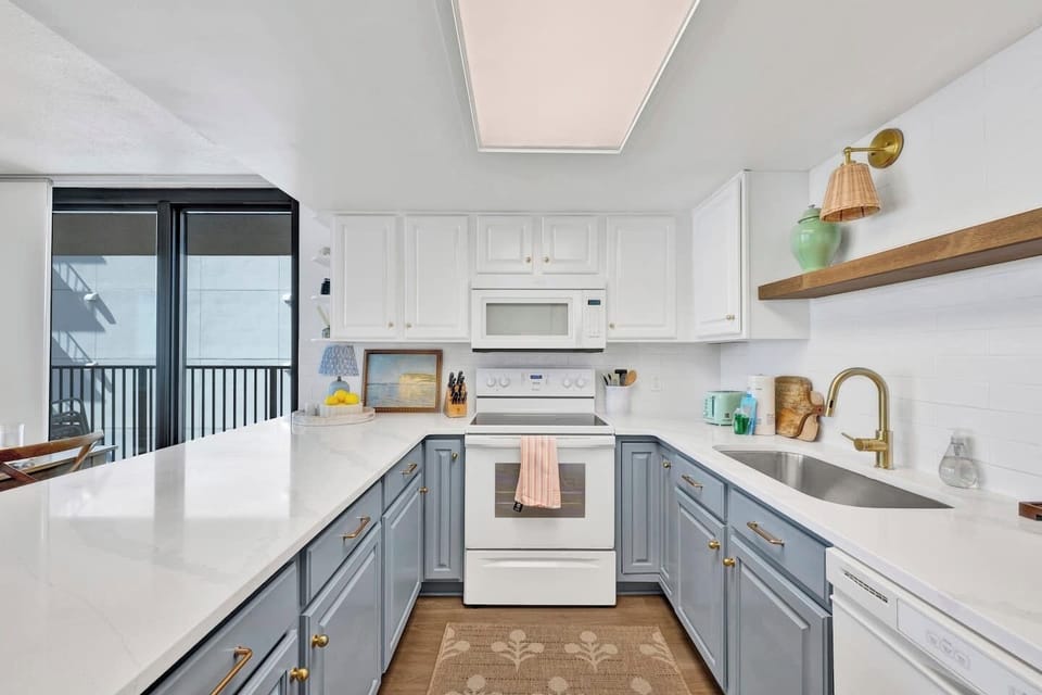 New modern countertops in the kitchen