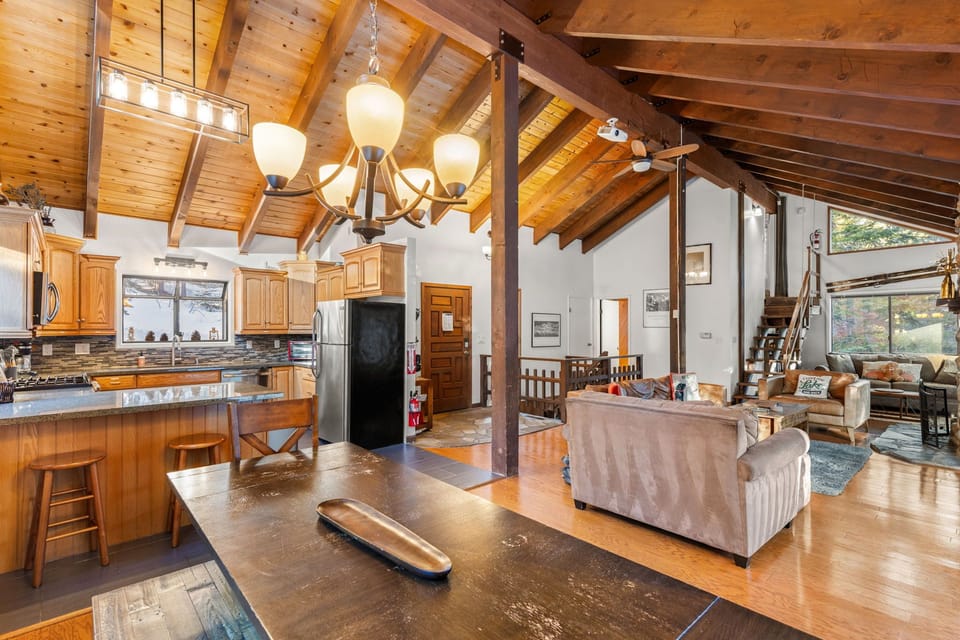 Dining, kitchen and family room 