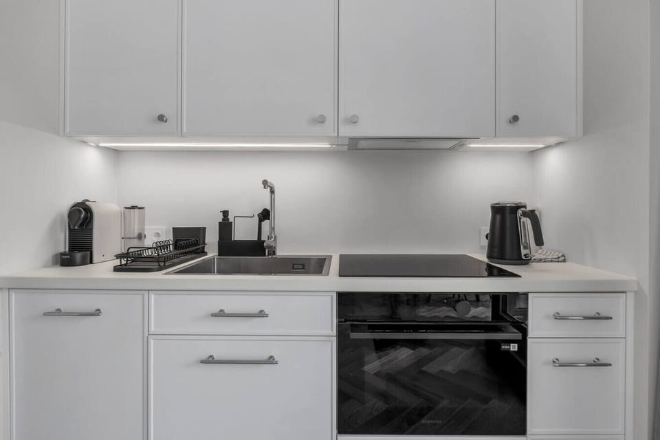 Modern Kitchen – Built-In Appliances, Induction Hob, Dishwasher & Coffee Machine | Book Now with RENTUJEMY.COM