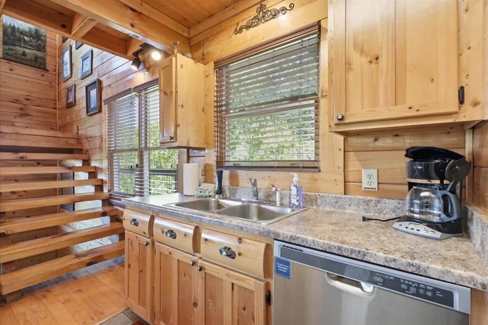 Galley kitchen upon entry on main level