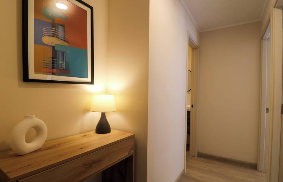 Modern hallway with decorative details