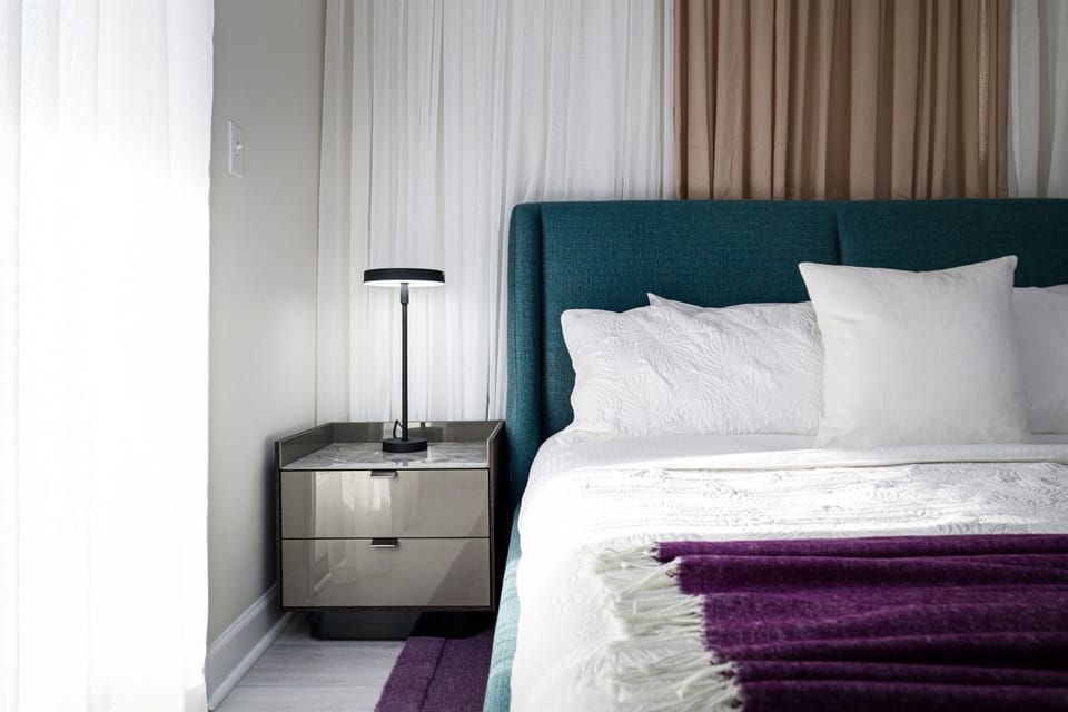 Bedroom 4 (3rd Floor): KING bed, Private Bathroom with Remodeled Walk-in Shower, Private Balcony with Partial Gulf Views, and Smart TV (Sleeps 2)