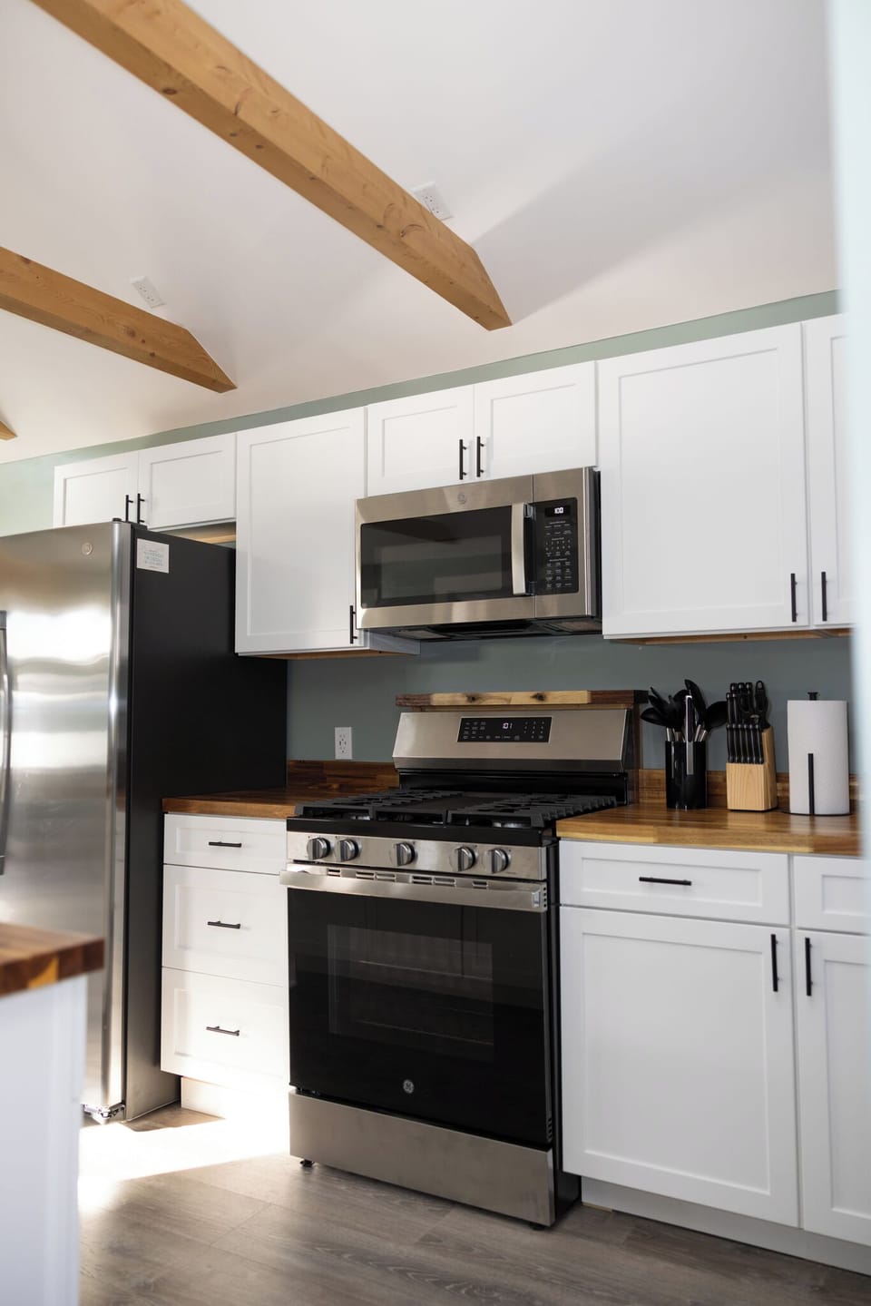 New modern kitchen, new appliances and cabinets. 