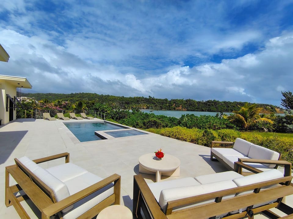 Pool deck with view